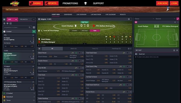 BazingaBet Live Betting